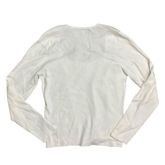 Madewell‎ Shirt Women’s XXL White Wide Rib Sweater Top Sweetheart Corset NM615 - Picture 11 of 12